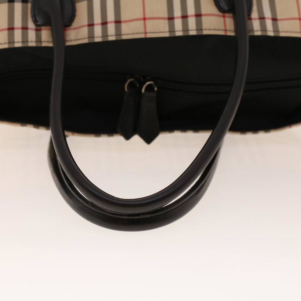 BURBERRY Nova Check Hand Bag Nylon Beige Auth ti1111 - Picture 7 of 16